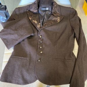 Saks 5th ave Vintage fitted 70s blazer, embroidered